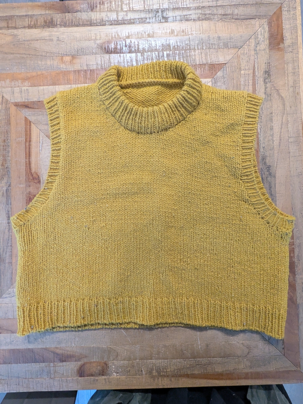 100% Wool Sweater Vest - Mustard
